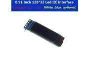 5pcs lot 128X32 OLED LCD 0.91 inch 12832 white and blue color LED Display Module 0.91 IIC Communicate