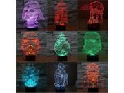 3D Atmosphere lamp 7 Color Changing Visual illusion LED Decor Lamp Darth Vader Millennium Falcon Star Wars BB8 droid Toy Gif