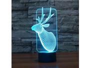 3D Atmosphere lamp 7 Color Changing Visual illusion LED Decor Lamp X MAS Deer 4 Home Table Decoration for Child Gift