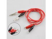 5pcs double ended alligator clips test wire 1meter cable lead red black