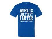 Minty Tees World s Greatest Farter I Mean Father T Shirt Large Royal