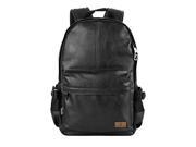 Fashionable PU Leather Black Backpack School Backpack Travel Backpack for Men and Boy