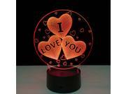 3D Remote Control And Smart Touch Table Desk Night Light Lamp 7 Color Change Heart I Love U