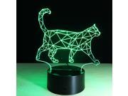 3D 7 Color Gradual Changing Walking Cat Touch Remote Table Desk Night Light Lamp