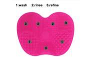 Lovely Apple Shaped Makeup Brush Cleaning Mat Portable Washing Tool Scrubber Suction Cup