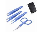 4 Piece Tweezers Set Slant Straight Pointed Tip and Nail Scissor Great for Eyebrows Hair Removal Ingrown Hair Nail Art First aid Hobby Tools