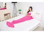 Soft Handmade Knitted Mermaid Tail Blanket Lovely Warm Sofa TV Blankets Costume 180X90CM Sleeping Bag roes red