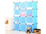 4 tier Storage Cube Closet Organizer Shelf 12 Cube Cabinet Bookcase blue