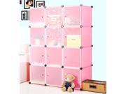 4 tier Storage Cube Closet Organizer Shelf 12 Cube Cabinet Bookcase pink
