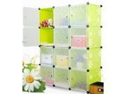 4 tier Storage Cube Closet Organizer Shelf 12 Cube Cabinet Bookcase green