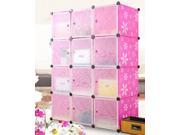 4 tier Storage Cube Closet Organizer Shelf 12 Cube Cabinet Bookcase rose red