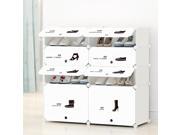 4 Tiers Shoe Rack with Dustproof Door Closet Shoe Storage Cabinet Organizer White