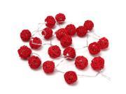 Rattan Ball Battery Operated LED Christmas String Lights 2 Work Modes 20pcs Balls for Christmas Holiday Party Event Decorative Lighting red