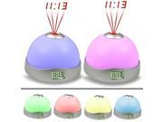 Silent Alarm Clock with Sky Moon Stars 7 Color Change LED Night Light Projector