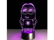 Cute Minions 3D Night Light with 7 Colors Changing with Touch Switch and Remote Controller