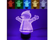 Christmas Smiley Snowman 3D Night Light with 7 Colors Changing with Touch Switch and Remote Controller