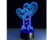 3D Heart Shape Night Light 7 Colors Changing Table Desk Lamp Christmas Gift