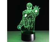 3D 7 Colors Changing Optical Illusion Iron Man Night Light Table Desk Lamp
