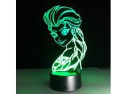 3D Snow Queen Elsa Night Light Table Desk Lamp 3D Visualization for Home Decor