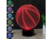 3D 7 Colors Changing Basketball Night Light Table Desk Lamp with Intelligent Remote Control