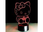 Holle Kitty 3D LED Night Light 7 Color Changing Table Lamp Xmas Toy Gift