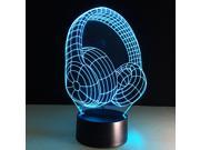Headphone 3D Illusion Night Light 7 Color Changing LED Table Lamp Xmas Toy Gift Decorations