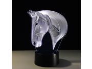 Horse Head 3D Illusion Night Light Creative LED Home Decor Lamp with 7 Color Changing