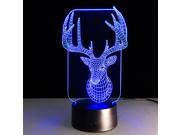 Novelty Elk Deer 3D LED Christmas Night Light 7 Color Change LED Table Lamp Xmas Toy Gift