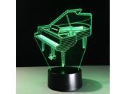 3D Piano Acrylic Night Light 7 Color Change LED Table Lamp Xmas Toy Gifts