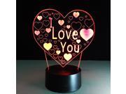 3D I Love U heart Bubble 7 Colors Changing Decorative Night Light Desk Lamp for Valentine s Gift