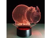 3D 7 Changing Colors Rhinoceros Night Light Desk Table lamp Gifts