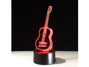 Guitar 3D Night Light 7 Changing Colors LED Table Lamp with Remote Controller