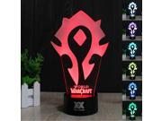 3D Illusion WOW World of Warcraft Logo Desk Table Night Light Lamp 7 Color Touch Lamp Kiddie Kids Children Family Holiday Gift