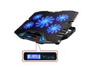 12 15.6 inch Gaming Laptop Cooler Five Quite Fans and LCD Screen 2500RPM Strong Wind Speed Designed for Gamers and Office