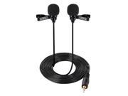 Lavalier Mic Lapel Microphone Dual Headed Recording Clip On Mic Mini Microphone For Iphone Samsung Android Smartphones
