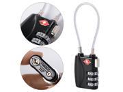 Luggage Suitcase Bag Travel Cable Code Lock Padlock Resettable Security 3 Digit Dial Combination Black