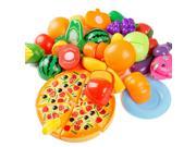24 Pcs Set Plastic Fruit Vegetable Kitchen Cutting Toys Early Development and Education Toy for Baby Kids Children