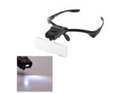 1.0X 3.5X Bracket Headband Magnifier Loupe Magnifying Glasses with 2 LED Lights Lamp 5 Lens