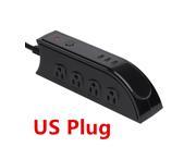 3 USB Dual Face European Style Smart Power Adapter Universal Outdoor Travel Charger Socket Black