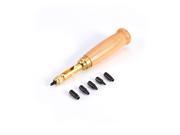1 Set Hole Screw Punch Set Wood Handle With 1.5mm 4mm Punch Manual Pressed Leather Craft DIY Tool For Sewing Leather Belt Strap
