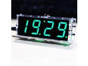 Stylish Digital Clock DIY Kit Compact 4 digit DIY LED Clock Accessory Light Control Temperature Date Time with Transparent Case