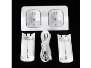 Dual Charger Station 2x 2800mAh Rechargeable Battery for Wii Remote Control