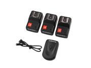 Universal 4 Channels Transmitter Wireless Radio Flash Trigger Set with 3 PT 04GY Receivers Camera PC Sync Cord for Studio Flash