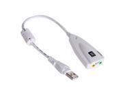 5Hv2 White USB Virtual 7.1 Channel 3D Audio External Sound Card Adapter CAJR