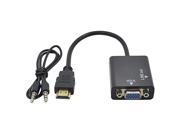 High Quality Male to Female HDMI to VGA With Audio Converter Adaptor Cable for PC Laptop Tablet 1080P HDTV HDMI2VGA Connector