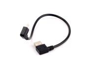 2pcs USB 2.0 Left Angle A Male 90 Degrees to Micro Left Angle M Cable Data Cord