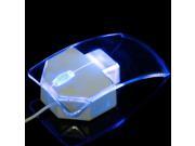 Transparent Led Optical Wired Mouse Beautiful Blue Light USB Mouse Mice For Computer PC Laptop