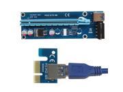 PCI E Riser Card 1x to 16x USB 3.0 Data Cable SATA to 4Pin IDE Molex Power Supply for BTC Miner Machine