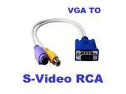 15 Pin Sub D VGA SVGA to RCA S Video S Video Cable Adapter Converter for TV