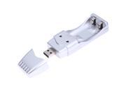 Portable Mini USB Charger Silver Color DC1.4V For NiMH AA AAA Rechargeable Battery Safe Easy To Use